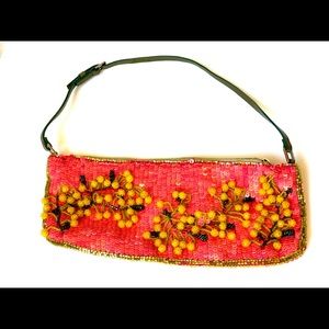 Valentino fuschia Sequined floral handbag